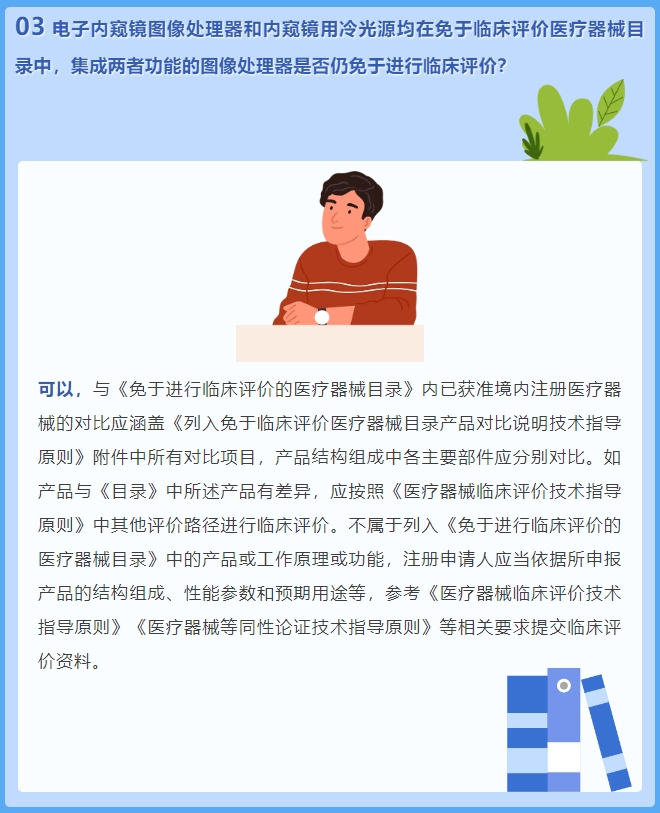 電子內(nèi)窺鏡圖像處理器和內(nèi)窺鏡用冷光源均在免于臨床評價醫(yī)療器械目錄中，集成兩者功能的圖像處理器是否仍免于進行臨床評價？(圖2)